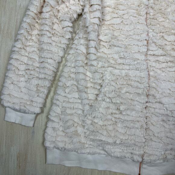 Soft Surroundings Ivory Novella Teddy Fuzzy Soft Zip Tunic Sweater Jacket XS - Picture 4 of 16